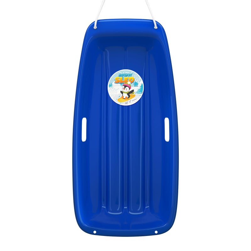 AGPTEK 35 Inch Durable Downhill Sprinter Toboggan Snow Sled for Boys Girls Adults with Built-in Handles and Pulling Rope - Image 1